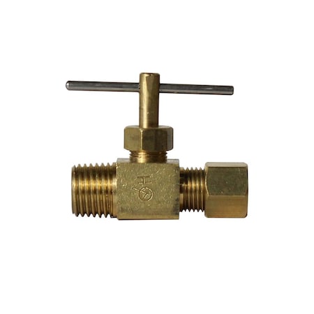 Thrifco Plumbing 1/4 Inch Comp x 1/4 Inch MIP Straight Needle Valve 4400706